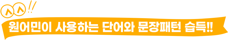 원어민이 사용하는 단어와 문장패턴 습득!!